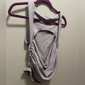 grey open back shein top. high neck as well. brand new and can iron:)